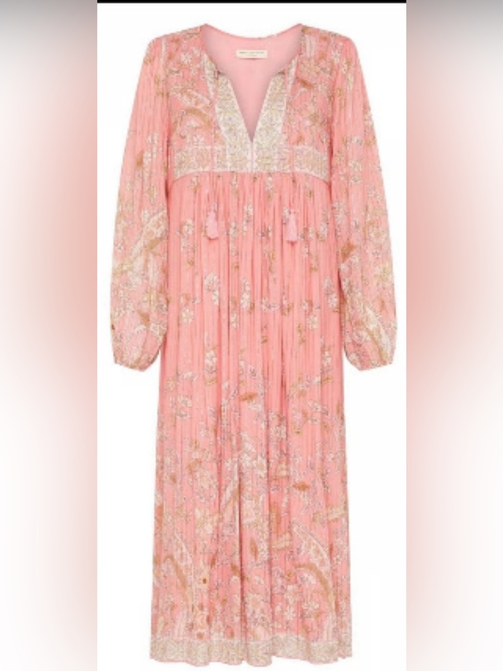 Spell Pink Floral Long Sleeve Maxi Dress